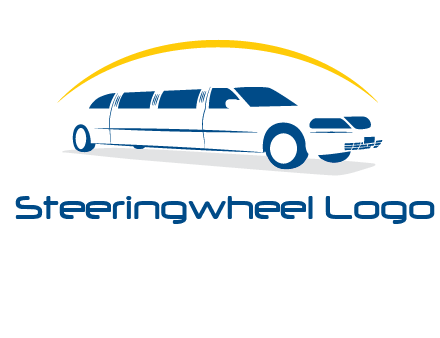 crescent and outline limousine car logo