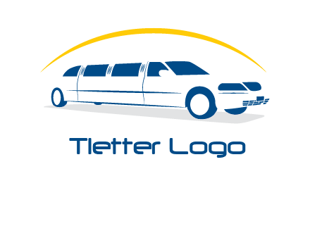crescent and outline limousine car logo