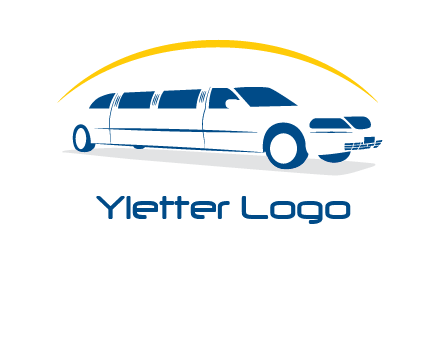 crescent and outline limousine car logo