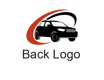 swoosh around SUV truck logo