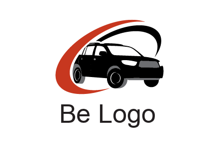 swoosh around SUV truck logo