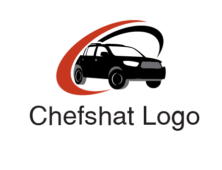 swoosh around SUV truck logo