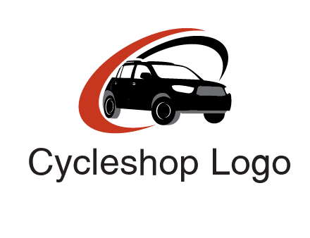 swoosh around SUV truck logo