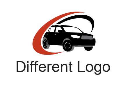 swoosh around SUV truck logo