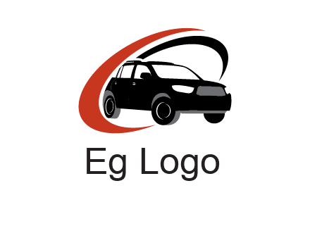 swoosh around SUV truck logo