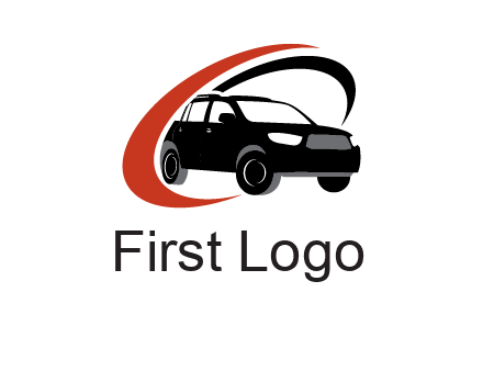 swoosh around SUV truck logo