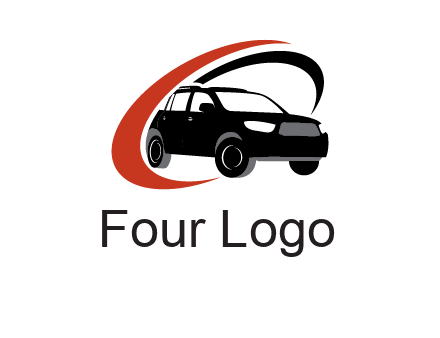 swoosh around SUV truck logo