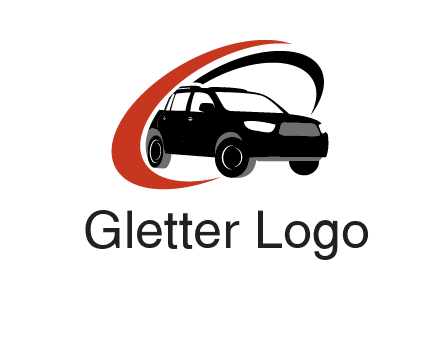 swoosh around SUV truck logo