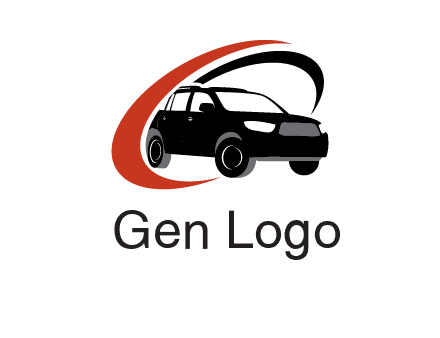 swoosh around SUV truck logo