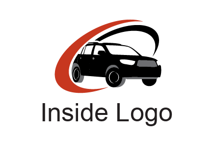 swoosh around SUV truck logo