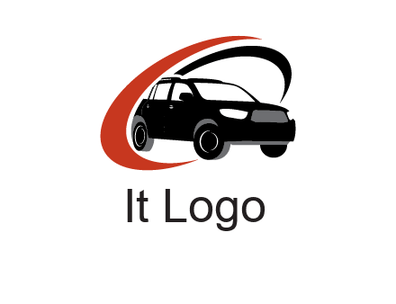 swoosh around SUV truck logo