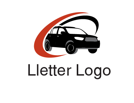 swoosh around SUV truck logo
