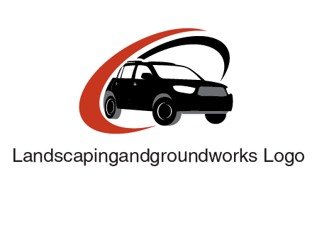 swoosh around SUV truck logo