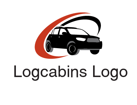 swoosh around SUV truck logo
