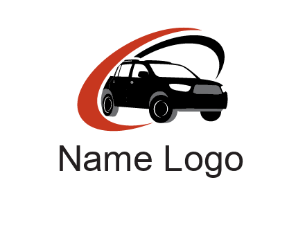 swoosh around SUV truck logo