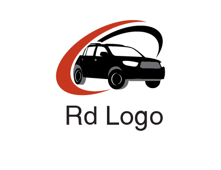 swoosh around SUV truck logo