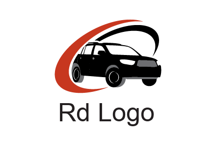 swoosh around SUV truck logo