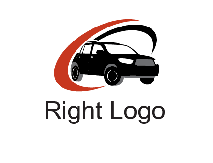 swoosh around SUV truck logo