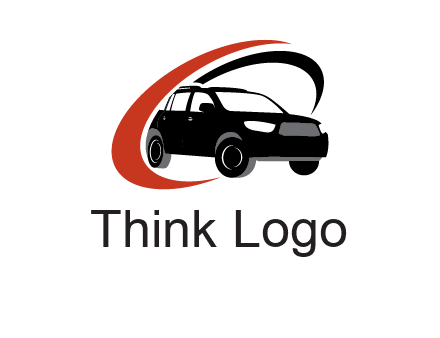 swoosh around SUV truck logo