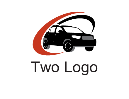 swoosh around SUV truck logo