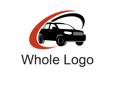 swoosh around SUV truck logo