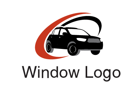 swoosh around SUV truck logo
