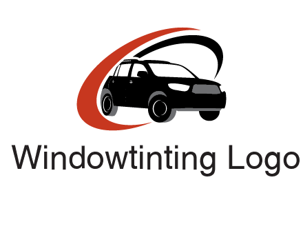 swoosh around SUV truck logo