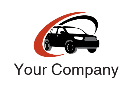 swoosh around SUV truck logo