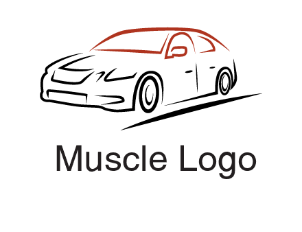 outline of sedan car logo