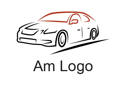 outline of sedan car logo