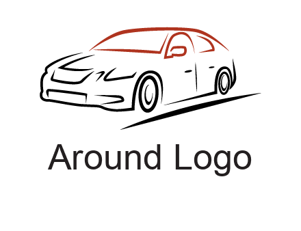 outline of sedan car logo