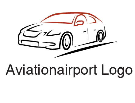 outline of sedan car logo