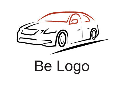 outline of sedan car logo