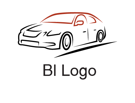 outline of sedan car logo