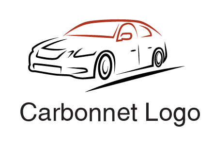 outline of sedan car logo