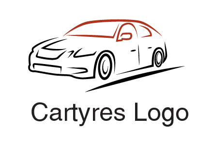 outline of sedan car logo