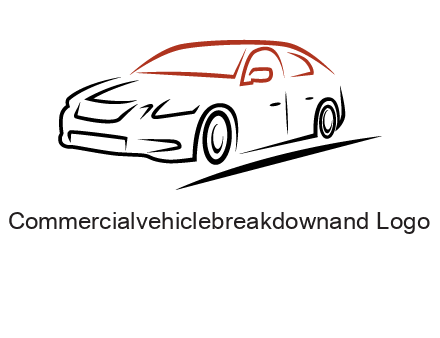 outline of sedan car logo
