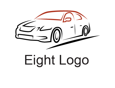 outline of sedan car logo