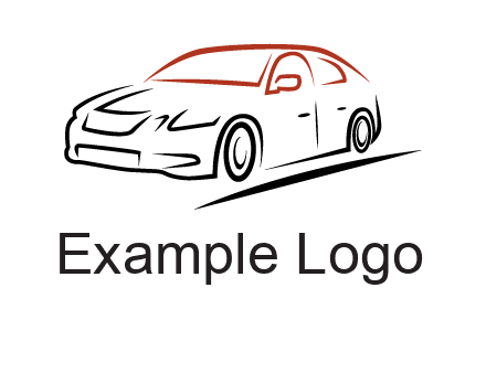 outline of sedan car logo
