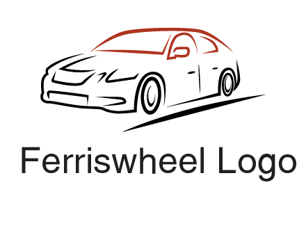 outline of sedan car logo