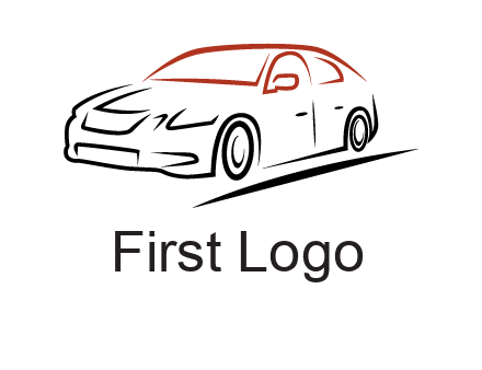 outline of sedan car logo