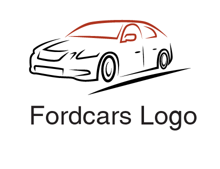 outline of sedan car logo