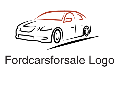 outline of sedan car logo