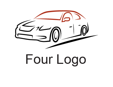 outline of sedan car logo