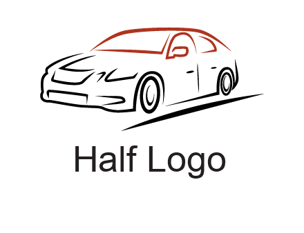 outline of sedan car logo