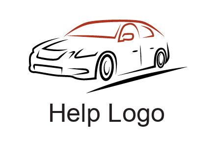 outline of sedan car logo