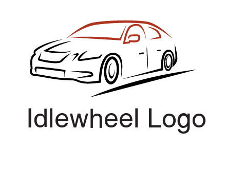 outline of sedan car logo