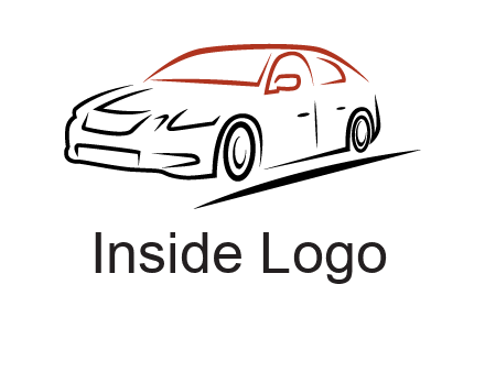 outline of sedan car logo