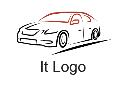 outline of sedan car logo
