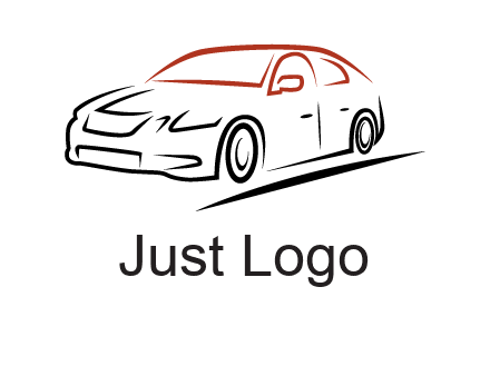 outline of sedan car logo